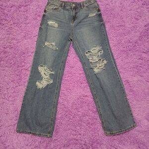 Refuge Ripped Denim Wide Leg Jeans